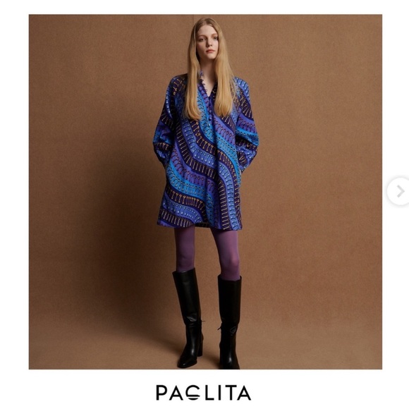 Paolita Dresses & Skirts - NWT [Paolita] London Arnall Phoebe Key Pattern Bright Blue Dress/Tunic Women’s S